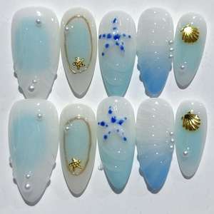 Nouvelles Idées de Produits : Faux <span class=keywords><strong>Ongles</strong></span> à Presser en Acrylique 3D Fleur, Forme Amande Moyenne, Rose Kawaii, 10 Pièces, Faits Main, Manucure Longue Amande - Product Image 5