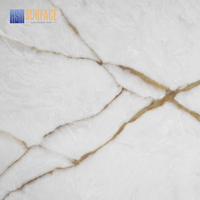 Dalles de quartz translucides de couleur crème de taille jumbo pour comptoirs