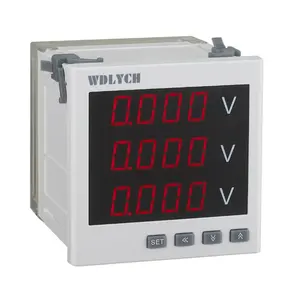 Medidor digital trifásico programável personalizado AC DC Voltímetro Medidor de tensão Medidor de volts Preço de fábrica