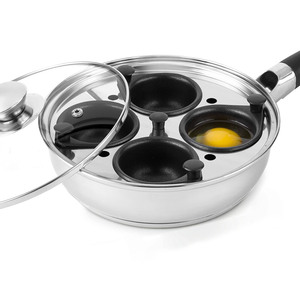 ty-kitchenware Stainless Steel <b>Egg</b> Poacher Cooker <b>Pan</b> with 2/4/6 Pcs Non-stick <b>Egg</b> Cups - Product Image 1