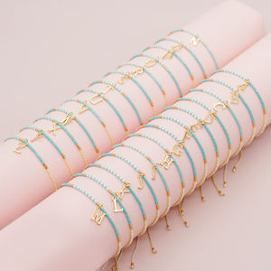 Personnalité Ethnique Simple Style Lettre Couleur Contraste Perles De Riz À La Main Perlé Chanceux <span class=keywords><strong>Couple</strong></span> Bracelets - Product Image 1