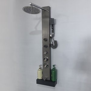 Water Droplet Sanitary Ware Shower Set Small Series Wall <b>Mounted</b> Top <b>Spray</b> With Digital Display And Five Water Settings - Product Image 2