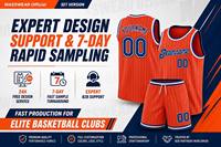 Ensemble d'uniformes de basketball pour enfants, maillot personnalisé en mesh respirant à rayures orange, coupe athlétique pour garçons, ligue junior, vente en gros pour équipes