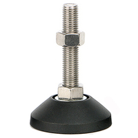 Pieds de réglage à Base ronde antidérapante de 60mm de diamètre, filetage M8, rainure en T ss304, pied de nivellement pour plaque de montage des Machines