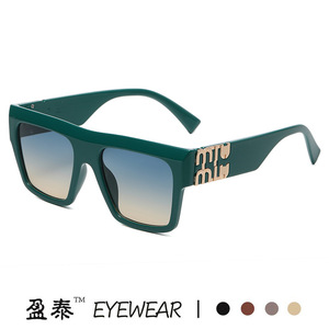 M Shape <b>Square</b> Oversized <b>Sunglasses</b> For Women UV400 Protection Plastic And Metal Frame Black Color - Product Image 4