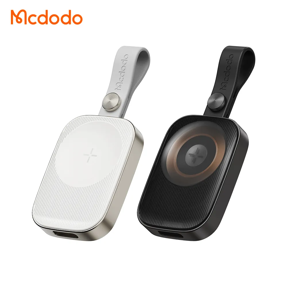 MCDODO ที่ชาร์จนาฬิกา499แบบไร้สายสำหรับ iWatch 8/7/6/5/se/ 4 USB C อุปกรณ์ชาร์จแม่เหล็กตัวเมียพร้อมสายคล้องป้องกันการสูญหายสำหรับ Apple Watch