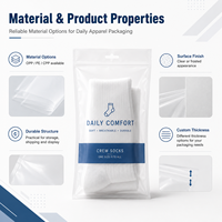 Pochette d'emballage pour chaussettes avec fenêtre transparente, réutilisable, pour le rangement de vêtements et la présentation en magasin pour les marques de mode