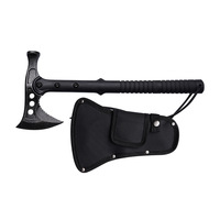 Hache tactique multifonctionnelle polyvalente, lame de bushcraft en acier inoxydable 420, tranchant de coupe de 9,7 pouces, pour la défense personnelle en extérieur