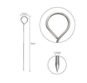 Stainless Steel Metal Skewers, Reusable Metal Skewer for Kabobs Barbecue Skewers for <strong>Grilling</strong> Shish Kabobs, Meat and <strong>Vegetable</strong> - Product Image 3
