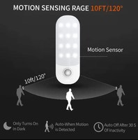 Lumière de nuit à détecteur de mouvement USB rechargeable 500 mAh 12 LED 60 lm, lumière d'armoire moderne RGB, lumière murale pour la maison et la salle de bain, options de télécommande