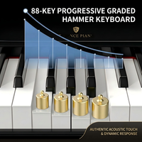 S71 Upright Digital Piano 88 Keys Hammer Action Graded Hammer Hi Fi Stereo Speakers Elegant Appearance for Music School