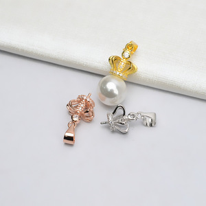 จี้เงินแท้ S925 รูปมงกุฎสามมิติ ประดับมุก สำหรับทำเครื่องประดับผู้หญิง สไตล์ญี่ปุ่นและเกาหลี - Product Image 2