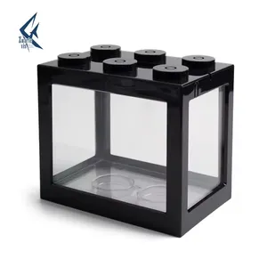 Desktop small building blocks usb desktop mini aquarium fish tank green plant micro landscape fish mini fish tank