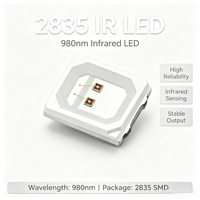 Diode électroluminescente infrarouge SMD 2835 IR LED 0,5W 980nm pour capteur de proximité et dispositif tactile