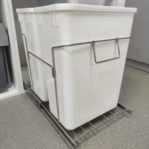 Cuisine intégrée sous l'armoire évier tiroir coulissant panier poubelle en plastique 35L * <span class=keywords><strong>2</strong></span> poubelle poussière poubelle - Product Image 1