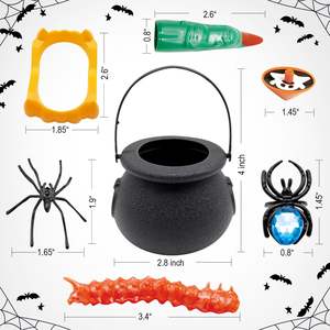 24 packs de 192 pièces de décorations de fête d'Halloween, chaudron de sorcière, sacs de friandises en vrac, remplisseurs de friandises sans bonbons, nouveauté pour enfants - Product Image 5