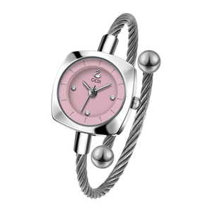 Montre-bracelet pour femme à motif cygne simple, mini, créative, avec bracelet en métal tressé, mouvement à quartz, sans ajustement nécessaire - Product Image 1