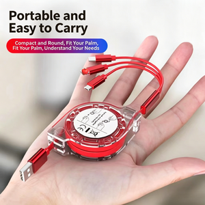 พอร์ต USB แบบยืดหดได้3A <span class=keywords><strong>ชาร์จ</strong></span>เร็วสายชาร์จสำหรับใช้ในรถแบบสากลประเภท <span class=keywords><strong>C</strong></span> iPhone Android - Product Image 2