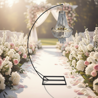 Nouvelle Arrivée Cadre de Fond en Métal Fer Noir ou Blanc, Crochet, Support d'Arche Lumineuse pour Chandelier pour Décoration de Mariage en Extérieur