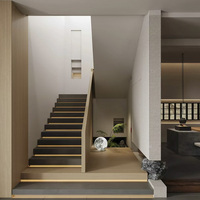 Bande LED cachée personnalisée de qualité supérieure écologique durable en bois mat marches de marches d'escalier à nez haut bande de LED design moderne