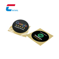 Etiqueta NFC para Reseñas de Google, Etiqueta RFID de 13.56MHz, Impresión Personalizada con Código QR, Etiqueta para Ventana con Opiniones de Clientes