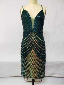 女性用セクシーなショートパーティードレス女性用,2023新しい控えめなスパンコールカラービーズ卒業エレガントなナイトドレス - Product Image 4