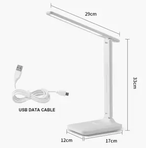 Lampe de bureau LED moderne professionnelle avec batterie intégrée rechargeable Table de lecture de chevet à gradation tactile pour bureau et étude