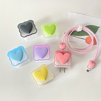 Protector de Cable de Carga con Diseño New Wave Love, Funda Protectora para Cabezal de Cargador de Teléfono de 20W, Funda Protectora para Cable de Datos para iPhone