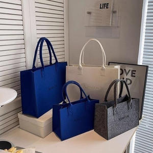 热卖大容量真皮手提包设计师羊毛毡女式背包环保便携 - Product Image 4