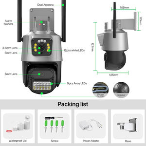 Cámara de Seguridad Exterior PTZ Inalámbrica con Visión Nocturna a Color, 4MP CMOS, IP67 Impermeable, Doble Lente, Directo de Fábrica, P11 - Product Image 6