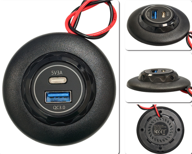12V- 24V QC3.0 Fast Charging Car Charger  Modified Automotive USB Socket 3.1A Suitable for Coaches and RVs