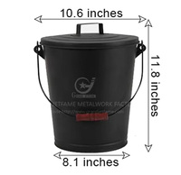 Seau de rangement pour cendres de cheminée de 3,5 gallons, pour foyer intérieur