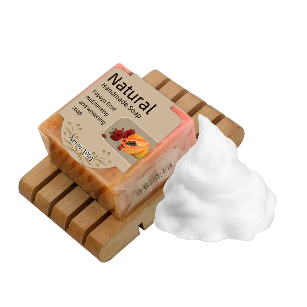 Whitening Soap Manufacturer Private Label 100% Natural Organic Face Body Cleaning Sea Salt Goat Milk Turmeric Papaya Soap