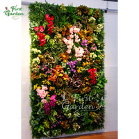 Feuilles de plantes artificielles vertes, feuilles de fougère, fleurs d'orchidées, décoration murale, panneau de fond, jardin vertical, plastique