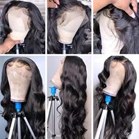 Perruque frontale en dentelle HD en cheveux indiens bruts, 100% sans colle, en cheveux humains vierges avec cuticules alignées, perruque complète en dentelle pour femmes noires