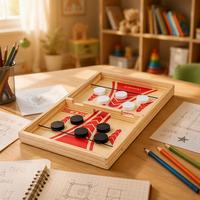 Jeu de société éducatif 3-en-1 en bois et marbre Sunshine, avec catapulte et duels, pour l'interaction parent-enfant - Vente chaude
