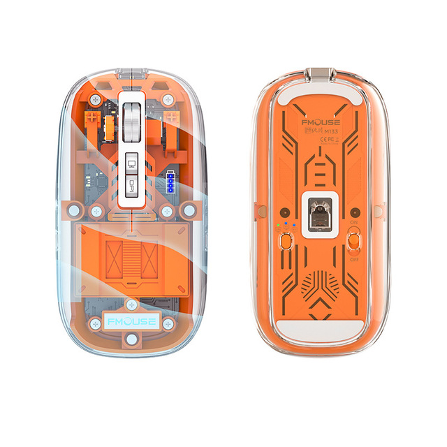 2026 New Transparent Mouse Wireless Blue Tooth Three-mode Magnetic Suction Mute Rechargeable Mouse for Tablet PC Drop Shipping