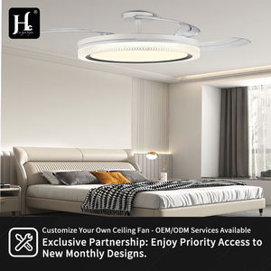 Ventilateur invisible de salon nordique, ventilateur électrique à fréquence variable, lustre, chambre à coucher, restaurant, lumière, ventilateur de luxe, lampe - Product Image 5
