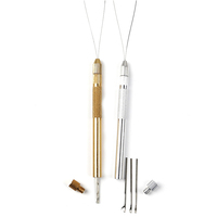 Aiguille à crochet en aluminium Outils de fabrication de perruques Aiguilles de ventilation pour perruques à lacets Micro Ring Hair Crochet Needles Kit 3 Hook + 1 Loop
