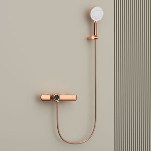 Système <span class=keywords><strong>de</strong></span> douche mural multifonctionnel rétro en laiton doré rose avec pomme <span class=keywords><strong>de</strong></span> douche et tige <span class=keywords><strong>de</strong></span> levage, robinet <span class=keywords><strong>de</strong></span> <span class=keywords><strong>baignoire</strong></span> pour villa - Product Image 2