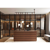 Femmes Beauté Style Élégant Porte en Verre Placard Personnalisé Maquillage Vêtements Cabinet Chambre Éclairage Walk In Placard