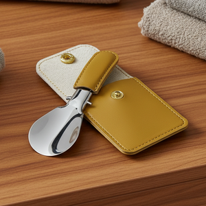Portable Folding Shoehorn Keychain With Pu <b>Pouch</b> Durable Accompanied Leather Bag Set for Both <b>Men</b> Women - Product Image 3