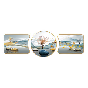 Salon Décoratif Lumière De Luxe Peinture Canapé Fond Simple Mural <span class=keywords><strong>Triptyque</strong></span> Mur Art - Product Image 6