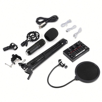 Ensemble de microphones à condensateur Lane V8s Bm800 avec carte son pour studio d'enregistrement, ensemble complet