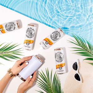 16oz Nouvelle Arrivée Blanc <span class=keywords><strong>Bière</strong></span> Slim 4 En 1 Canette Glacière Sublimation Canette Glacière 4 En 1 Avec 2 Couvercles - Product Image 4