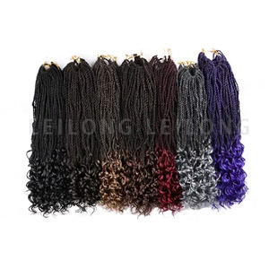Vendita calda 80g trecce Crochet <span class=keywords><strong>extension</strong></span> per capelli piccola scatola Senegalese Twist <span class=keywords><strong>con</strong></span> estremità ricci 18 pollici trecce a trama <span class=keywords><strong>singola</strong></span> - Product Image 2