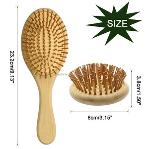 Ensemble de brosses à cheveux en bambou en bois <span class=keywords><strong>Brosse</strong></span> à palette en bois de bambou pour démêler, lisser les cheveux et sécher les cheveux <span class=keywords><strong>Brosse</strong></span> à peigne - Product Image 3