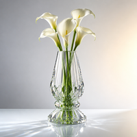 Vase carré moderne en cristal, en verre transparent K9 taillé à la main, petit modèle, pour chambre, bureau, banquet, centre de table de mariage, décoration intérieure