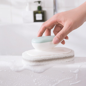 Sponge Cleaning Brush For Kitchen Sink Bathtub Tile Floor Pots And Pans Household Cleaning Tool With Soft Pad Pink Gray Green - Product Image 2