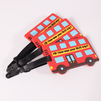Étiquette de bagage réglable avec logo en relief rouge en PVC personnalisé pour agence de voyage étiquette de bagage cadeau promotionnel